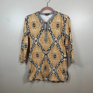 J. Mclaughlin Henely Tunic shirt Size Small Catalina Cloth Yellow Travel